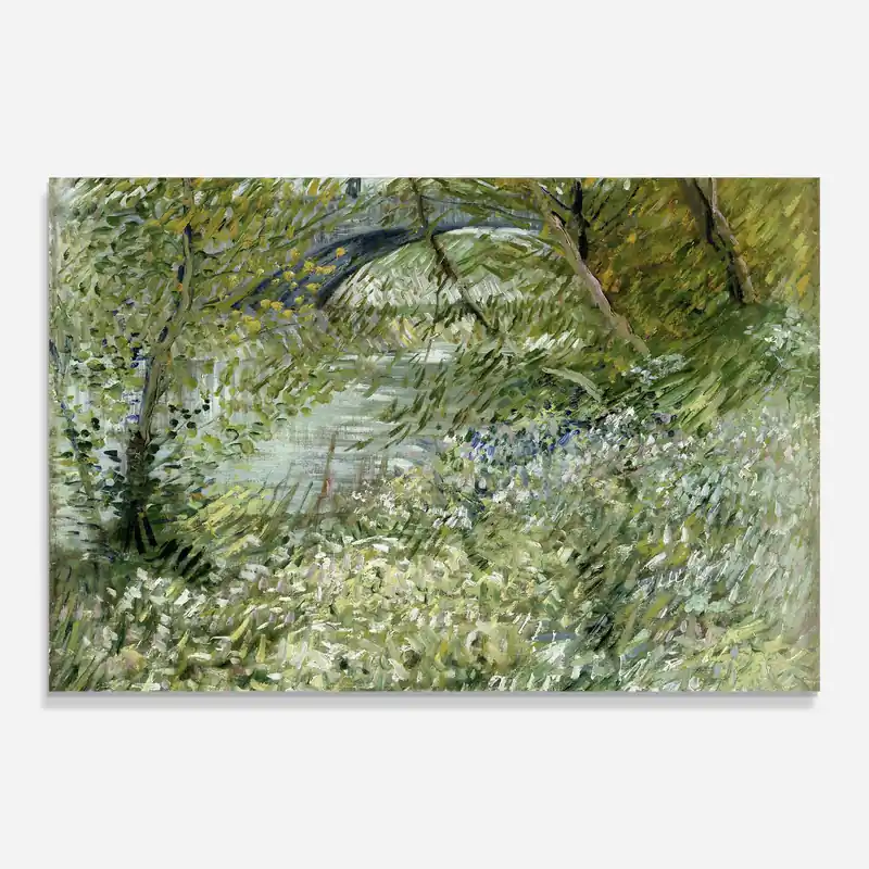 Glasbild River Bank Springtime Neu