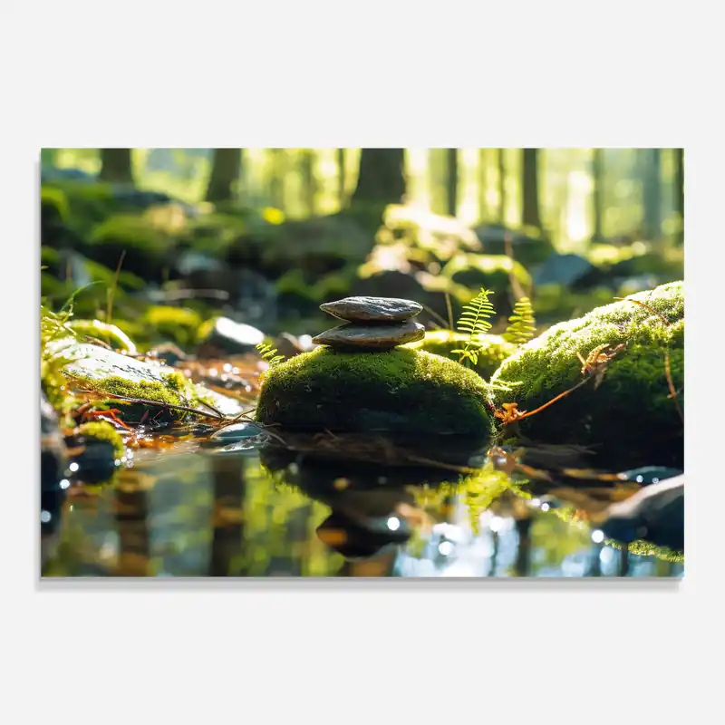 Begrenztes Angebot Glasbild Sunlight Green Forest