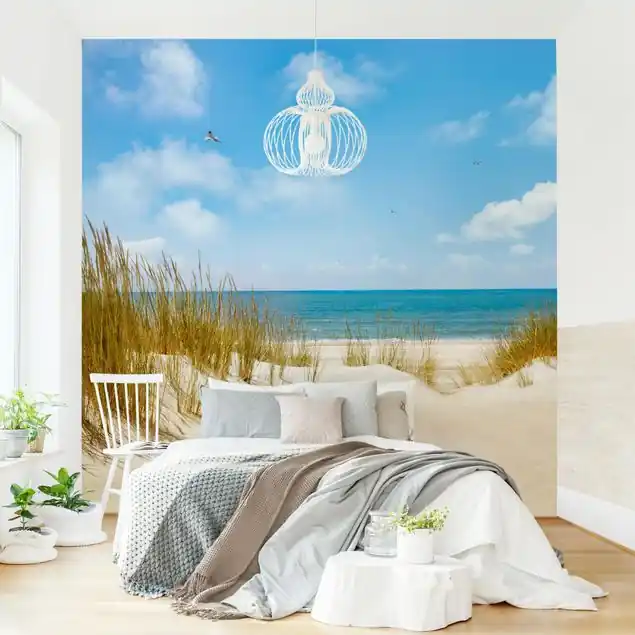 Strand an der Nordsee Fototapete • Vliestapete + Kleister • hergestellt in Deutschland Bestpreis