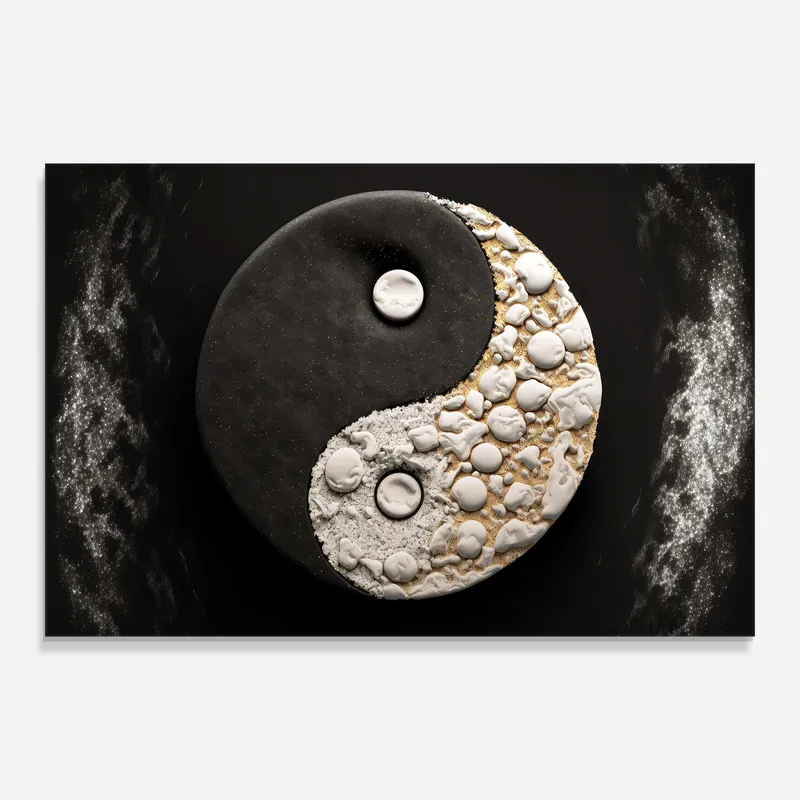 Glasbild Yinyang White Stones Direktkauf