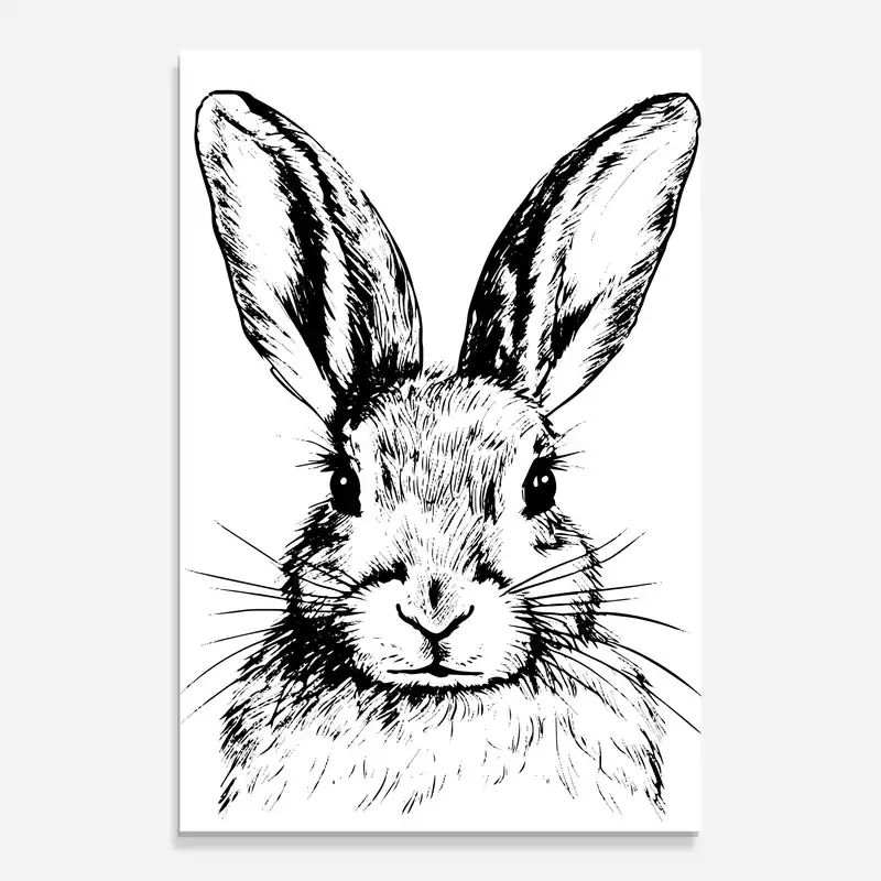 Glasbild Rabbit Portrait Preisreduziert