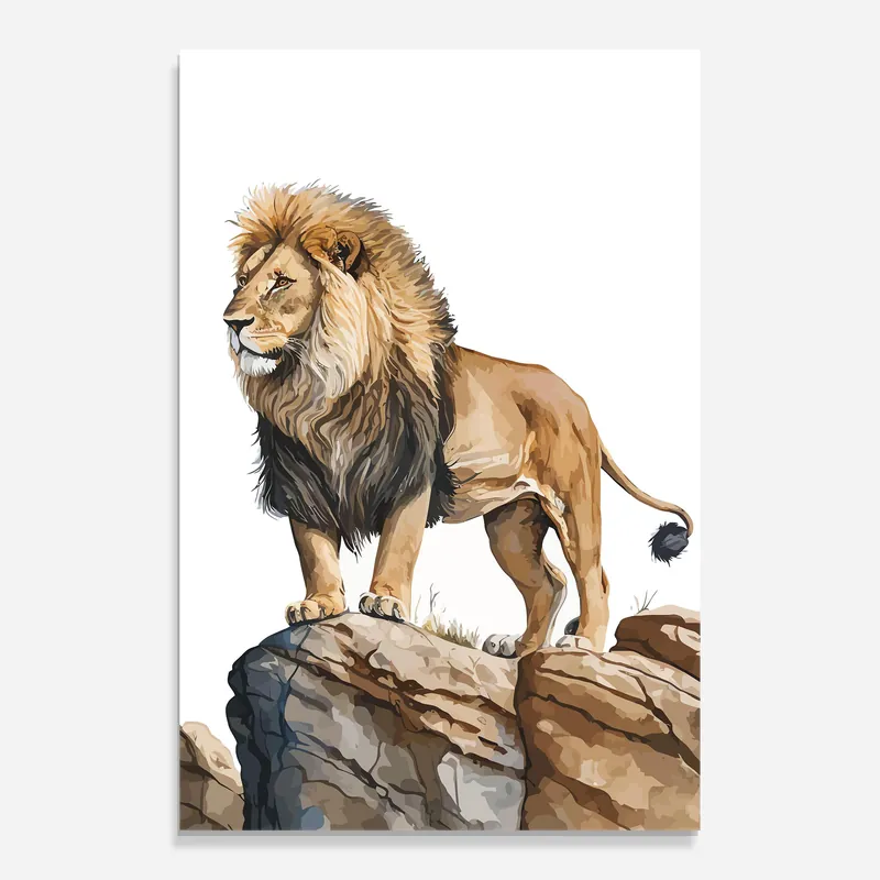 Glasbild Rock Lion Markenware