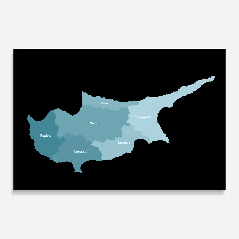 Preis Gesenkt Glasbild Cipru Blue Map