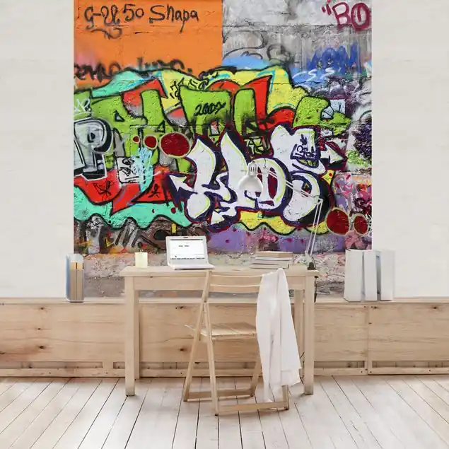 Graffiti Wall Fototapete • Vliestapete + Kleister • hergestellt in Deutschland Super-Preis