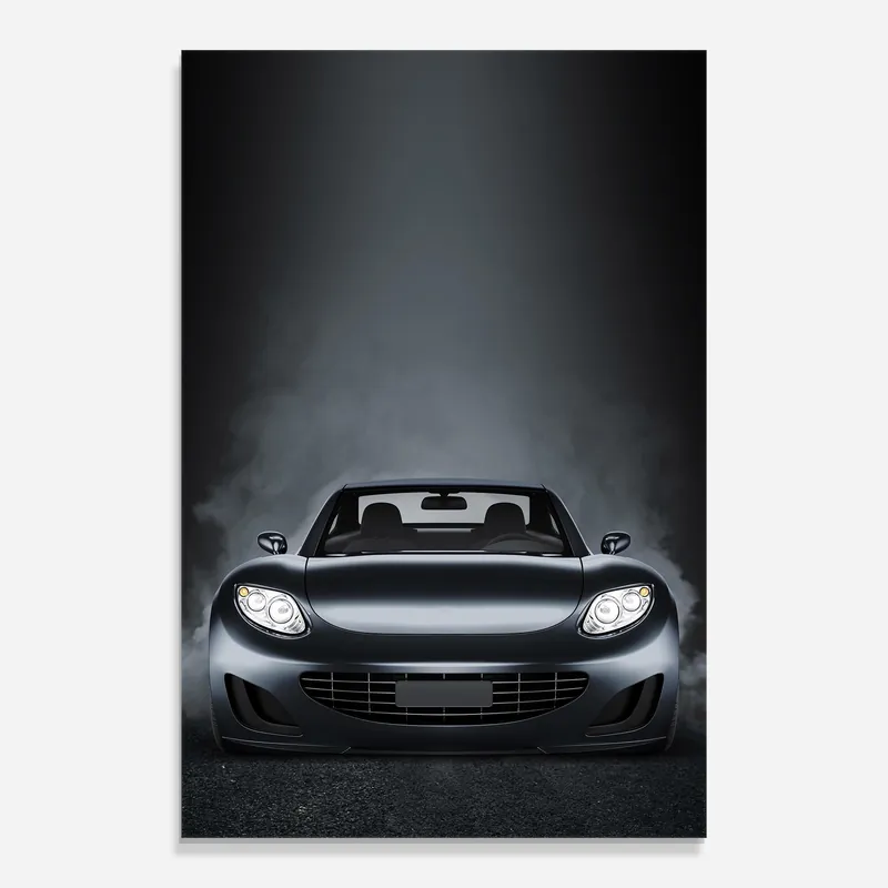Kostenloser Versand Glasbild Black Front Car