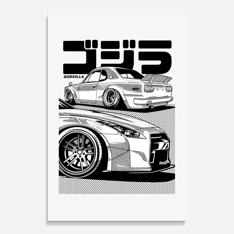 Top-Seller Glasbild Japanese Car