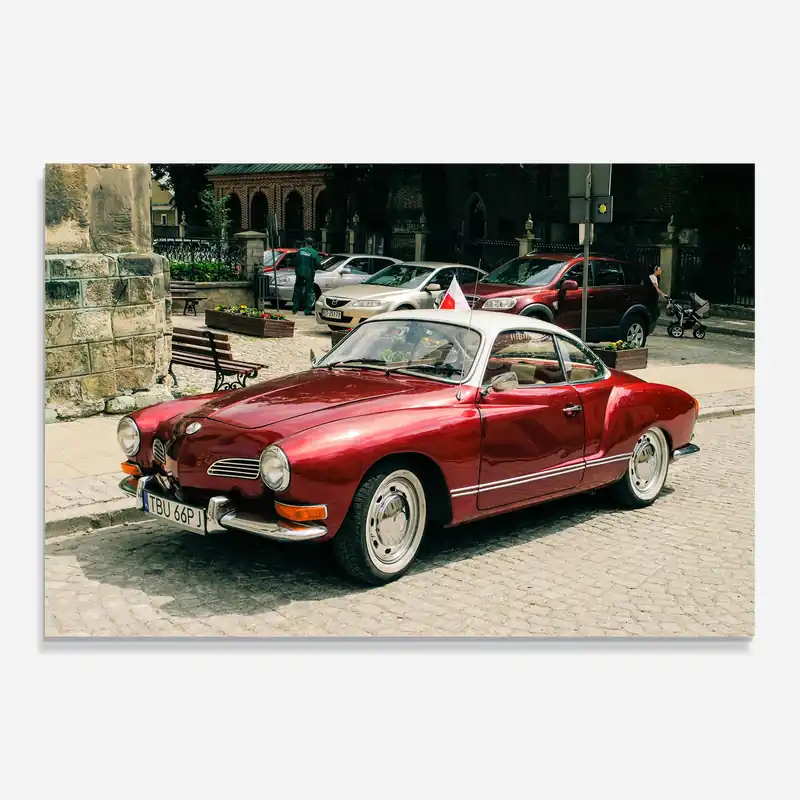 Glasbild Car Old Red Kracherpreis