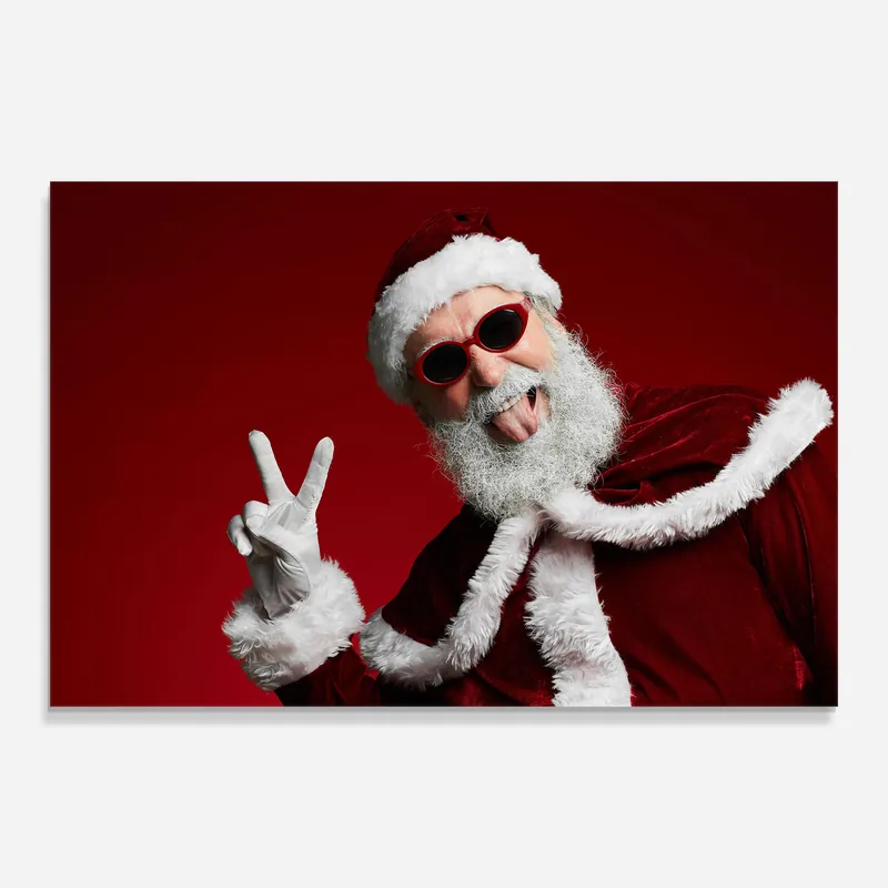 Sonderaktion Glasbild Funky Santa