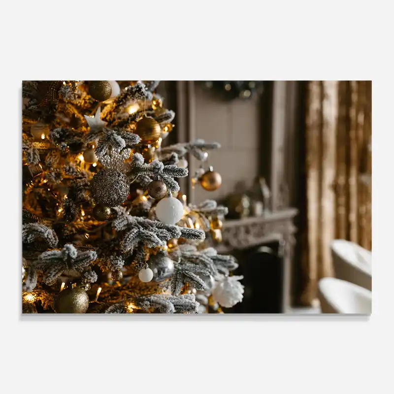 Glasbild Gold Christmas Decorations Super-Preis