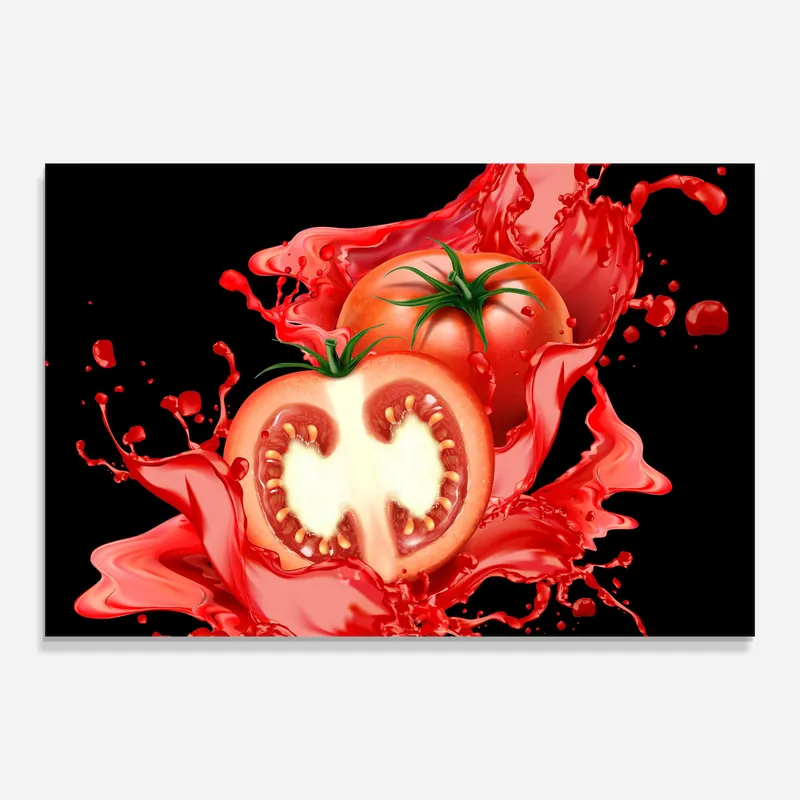 Glasbild Tomato Juice Splash Sonderaktion