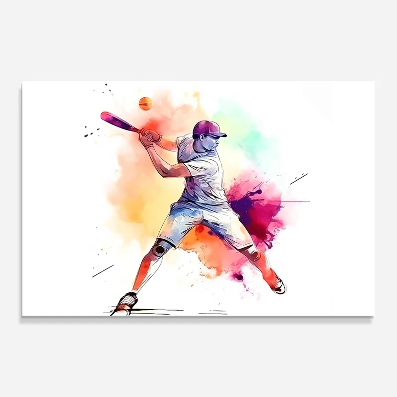 Glasbild Cricket Baseball Kostenloser Rückversand