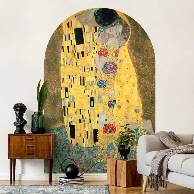 Gustav Klimt - Der Kuß Rundbogen Tapete Günstig