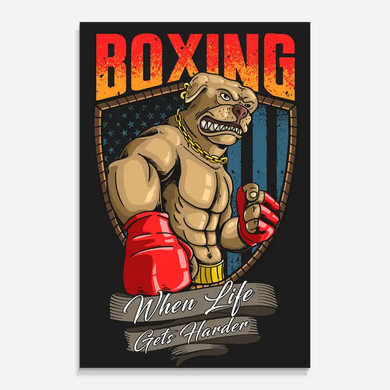 Glasbild Pitbull Boxer Preis Gesenkt