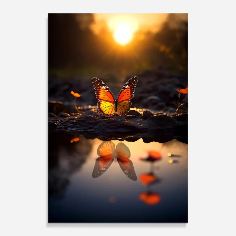 Glasbild Sun Water Butterfly Neue Kollektion