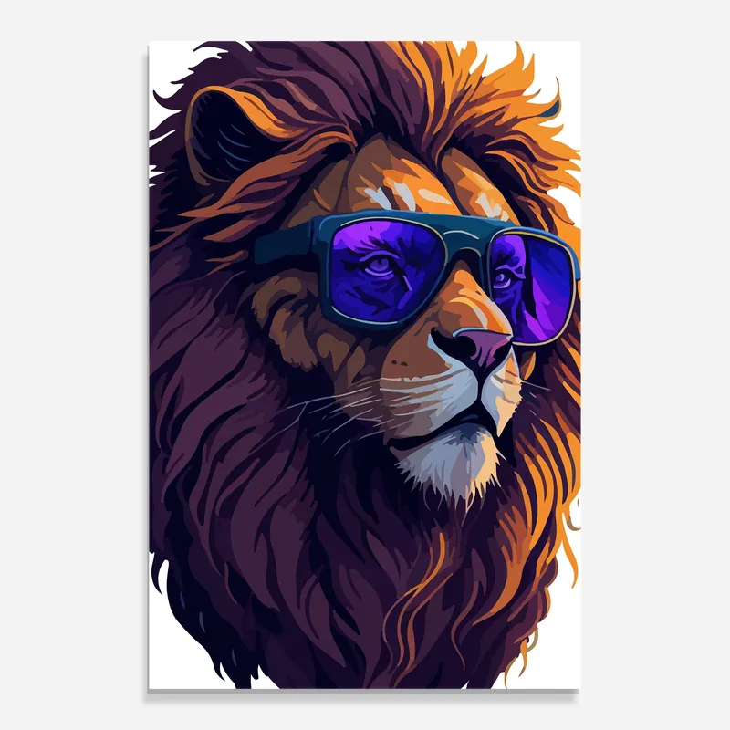 Glasbild Purple Glassesc Lion Jetzt Bestellen