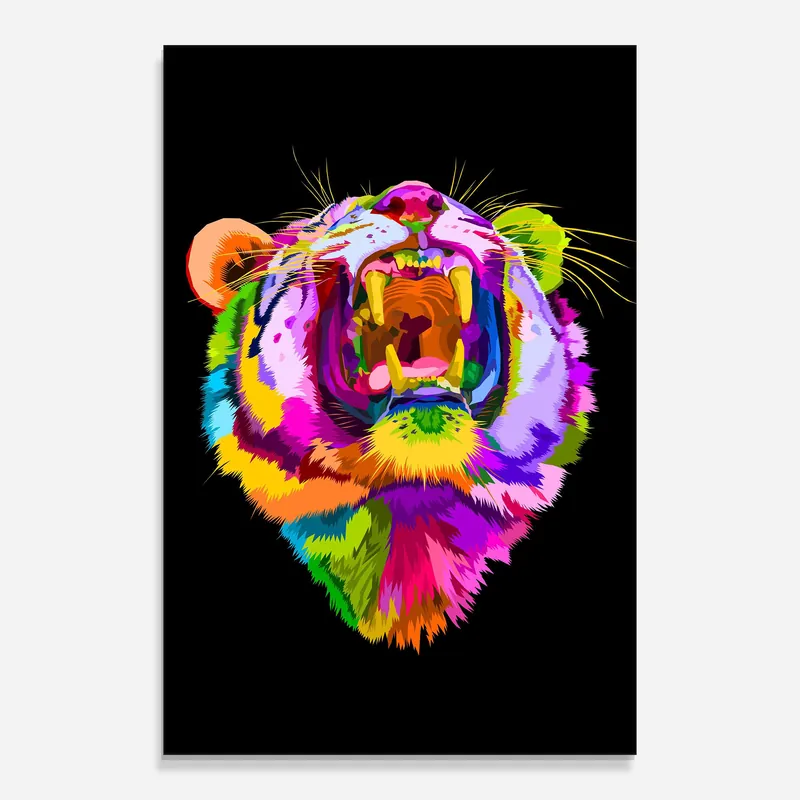 Must-Have Glasbild Tiger Mix Color
