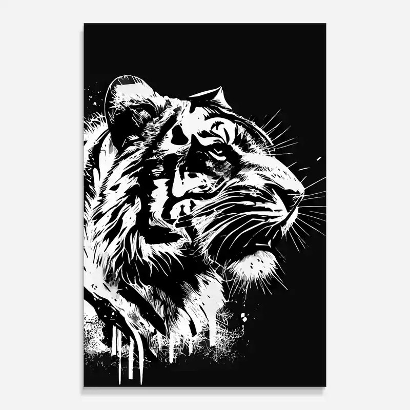 Glasbild White Ink Tiger Begrenztes Angebot