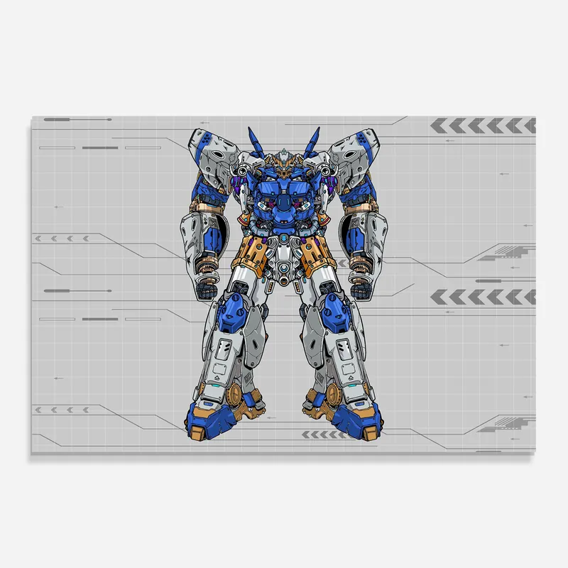 Sonderangebot Glasbild Blue Yellow Robot
