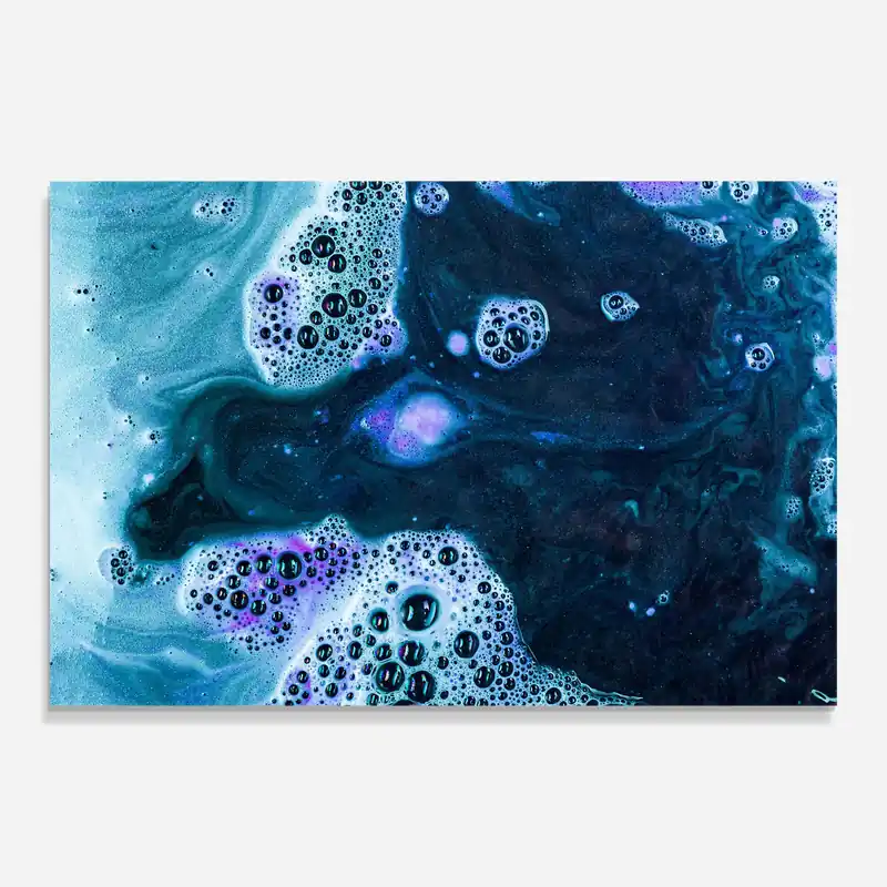 Glasbild Turquoise Foam Water Gratis Versand