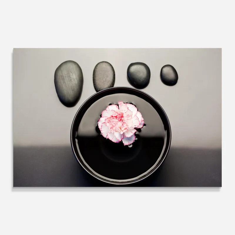 Glasbild Water Black Pebbles Kostenloser Rückversand