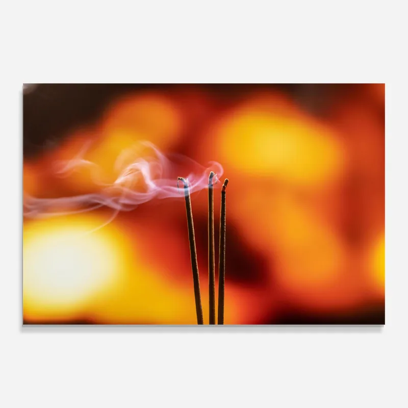 Glasbild Sticks Burning Schnäppchen