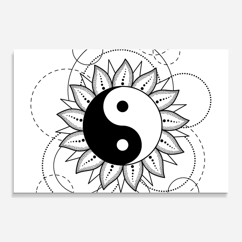 Glasbild Yinyang Art Sonderangebot