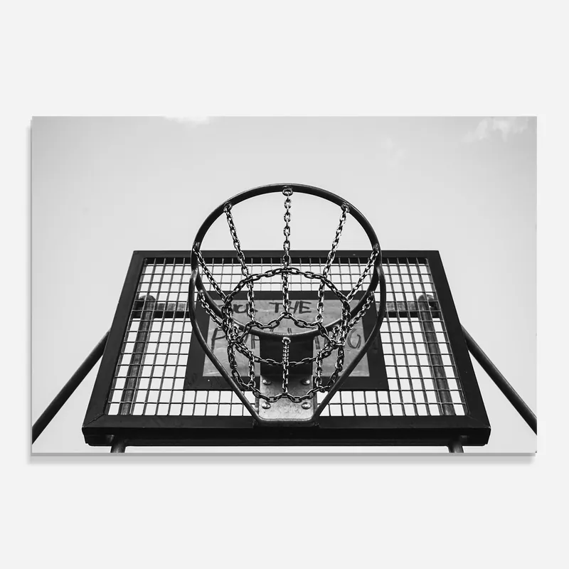Glasbild Grey Basketball Hoop Rabatt