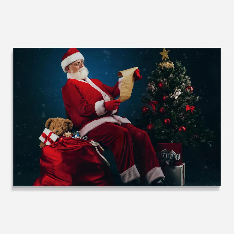 Markenware Glasbild Santa