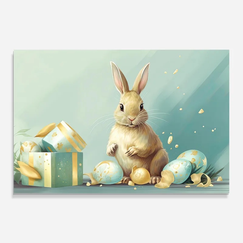 Glasbild Pretty Cute Easter Bunny Neu