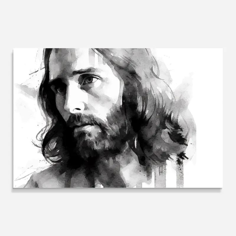 Glasbild Drawing Jesus Sonderangebot
