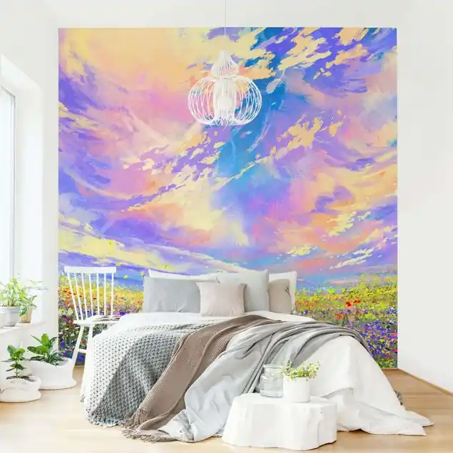 Gemalter Anime Himmel Fototapete • Vliestapete + Kleister • hergestellt in Deutschland Billig