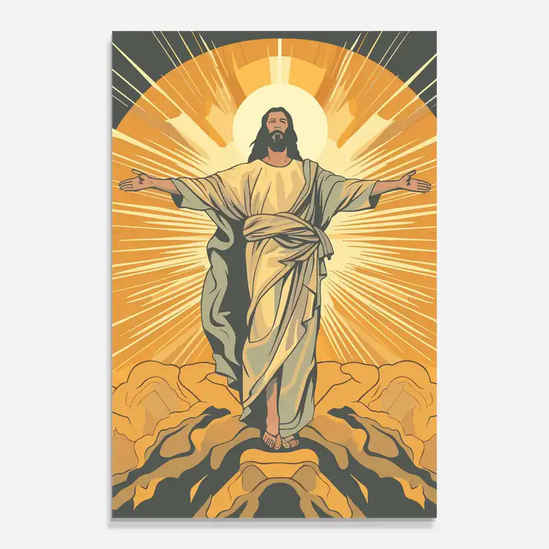 Versand Am Gleichen Tag Glasbild Sunset Jesus