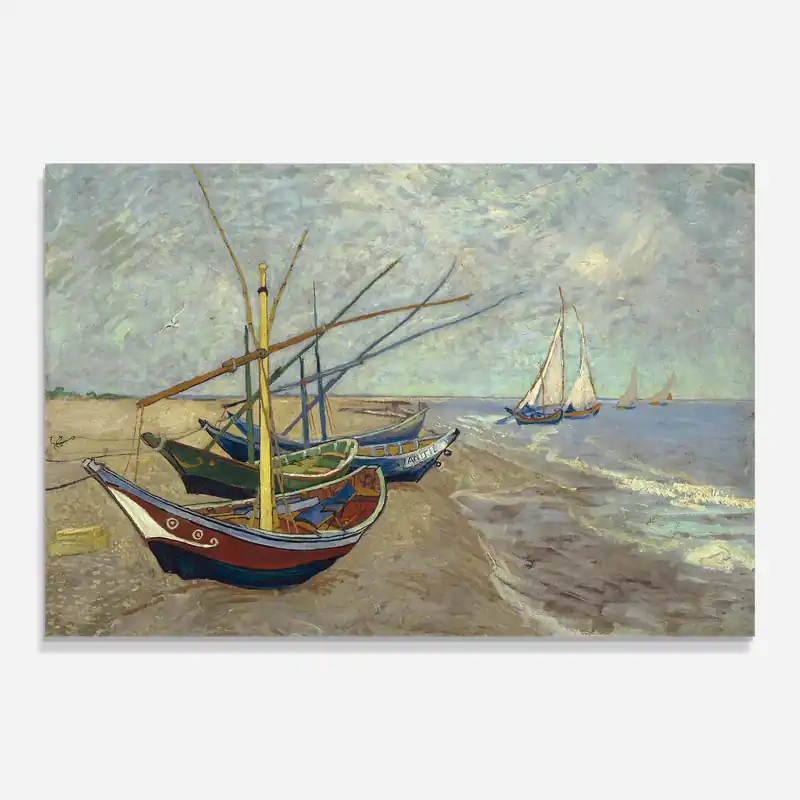 Glasbild Vissersboten Les Saintes Maries Kostenloser Rückversand