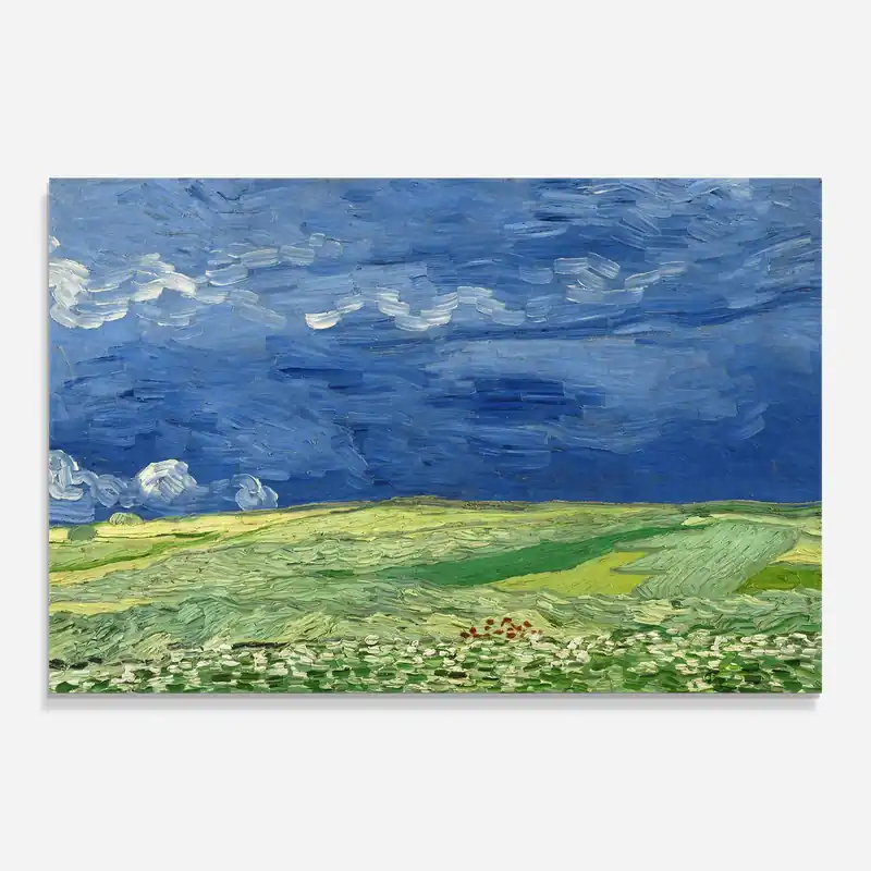Schneller Versand Glasbild Wheatfield Thunderclouds