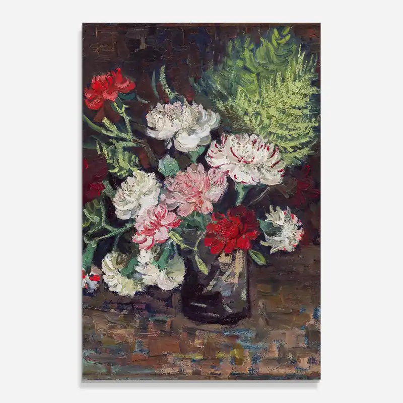Glasbild Vase With Carnations Neue Kollektion