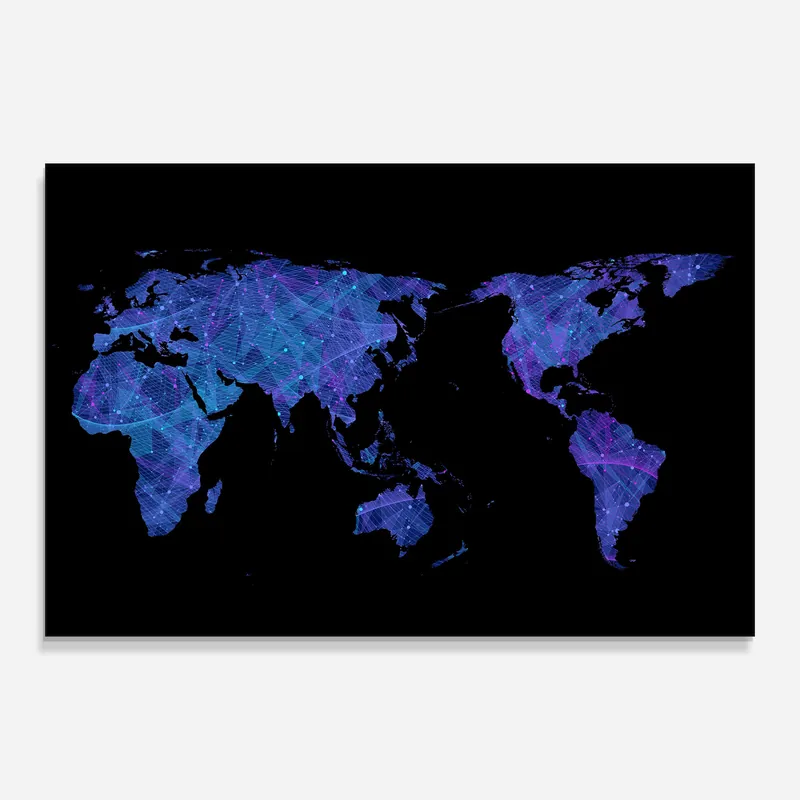 Glasbild Purple Blue World Neue Ware