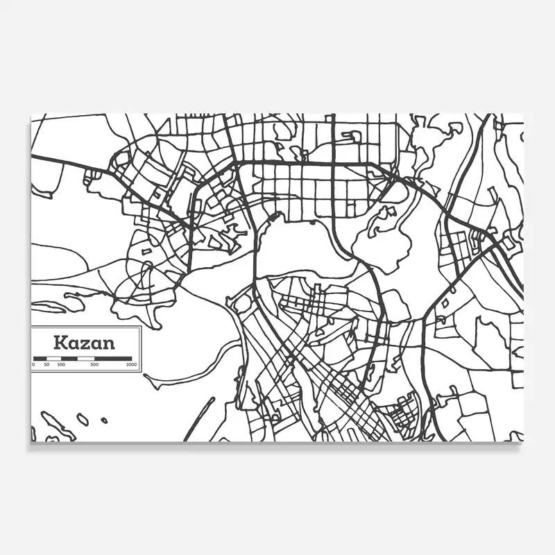Sonderangebot Glasbild Kazan Map