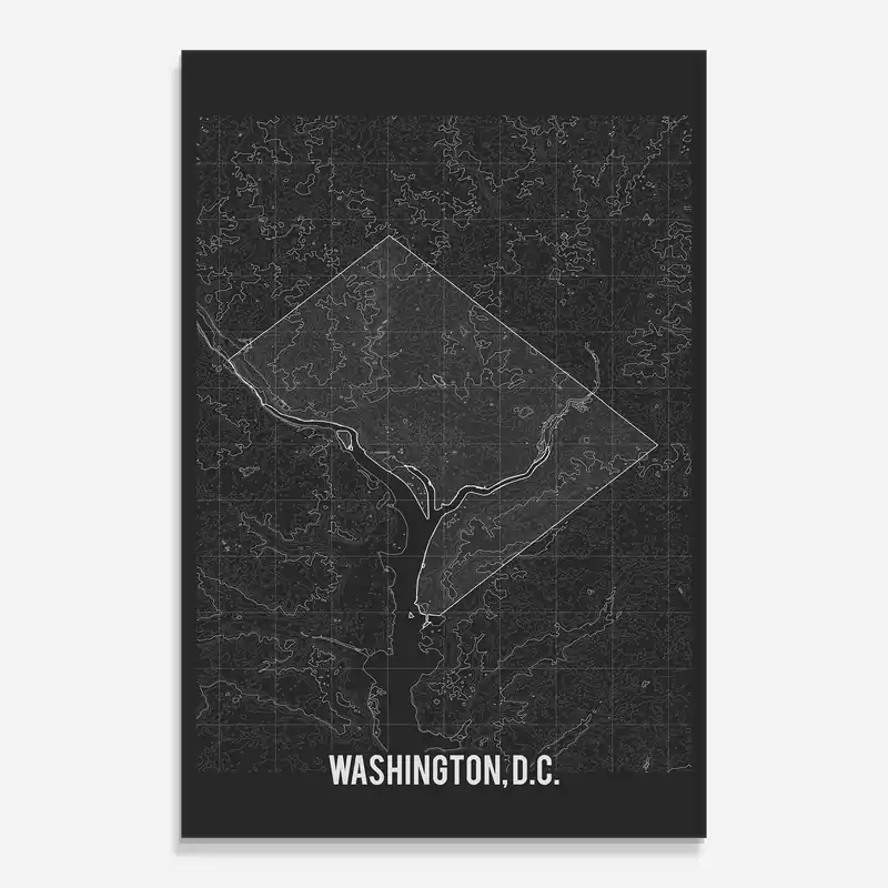 Glasbild Washington Grey Map Top-Angebot