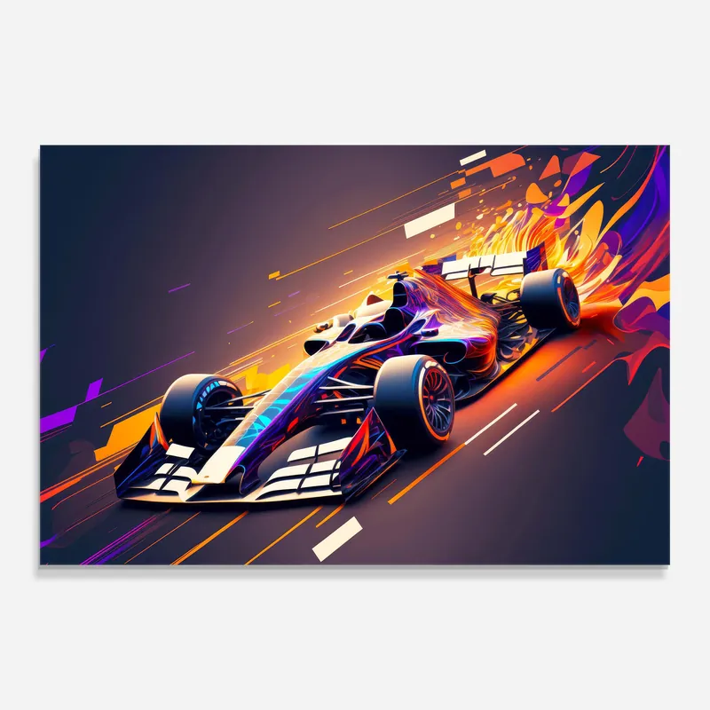 Sonderangebot Glasbild Racing Purple Car