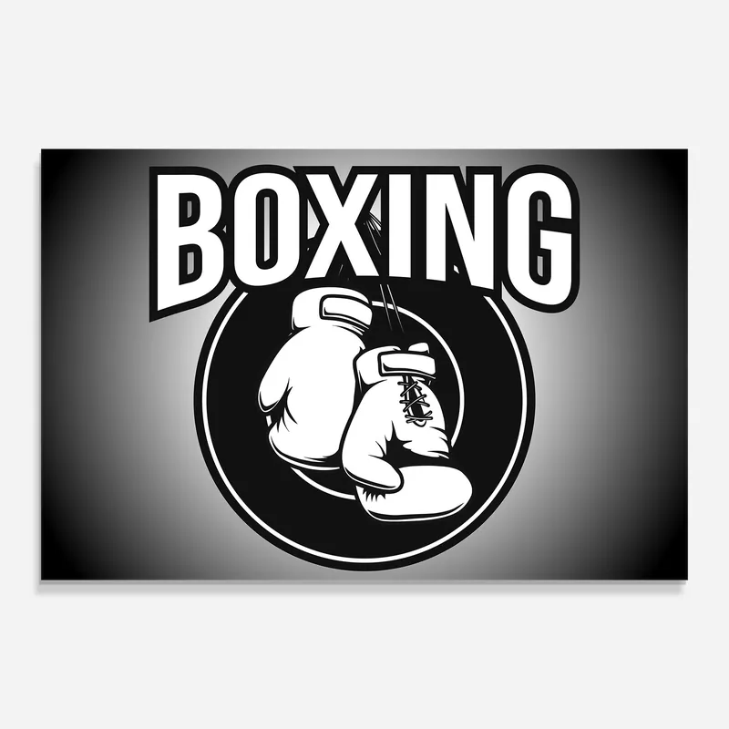 Glasbild Boxing Circle Glove Solange Der Vorrat Reicht