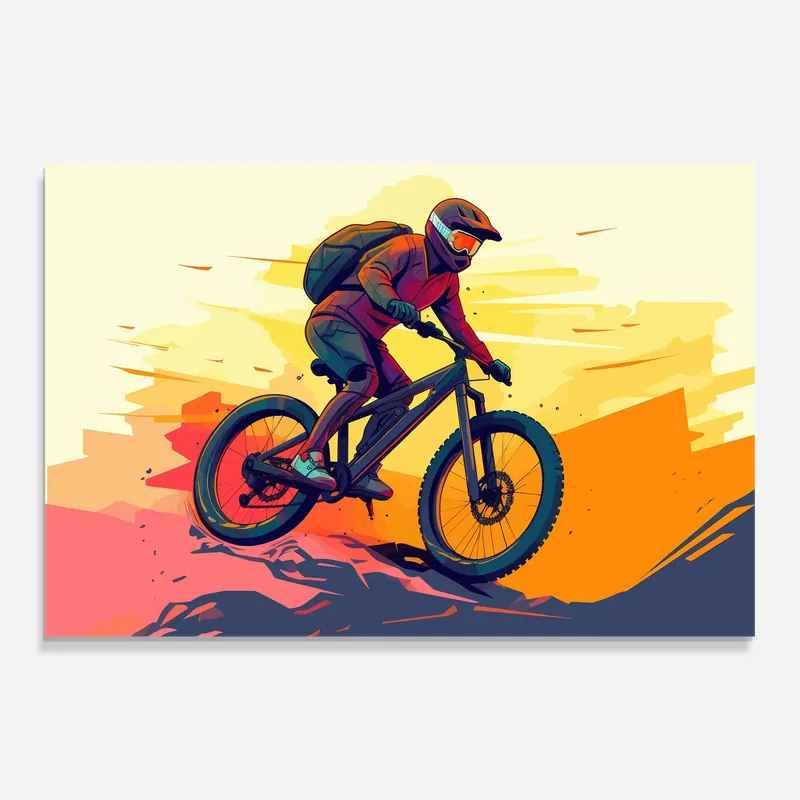 Glasbild Purple Biker Neu