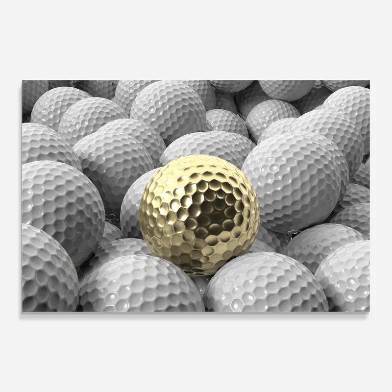 Glasbild One Gold Golf Ball Kostenloser Versand