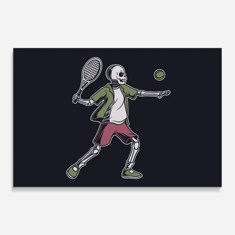 Glasbild Tennis Skull Versand Am Gleichen Tag