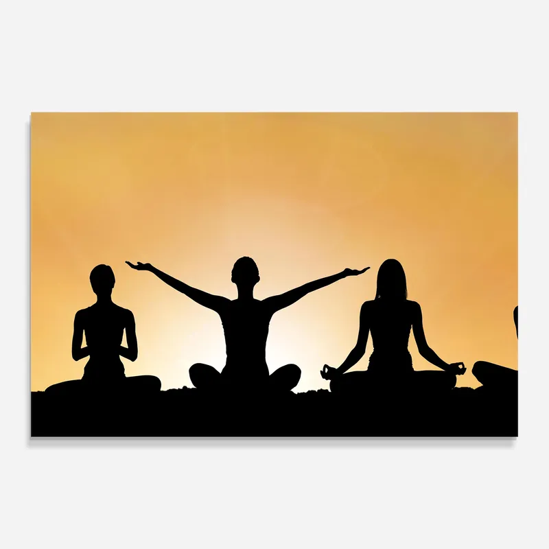 Nur Für Kurze Zeit Glasbild Yoga Group