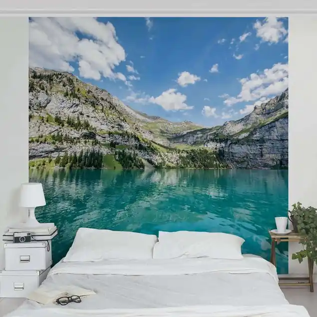 Preiswert Traumhafter Bergsee Fototapete • Vliestapete + Kleister • hergestellt in Deutschland