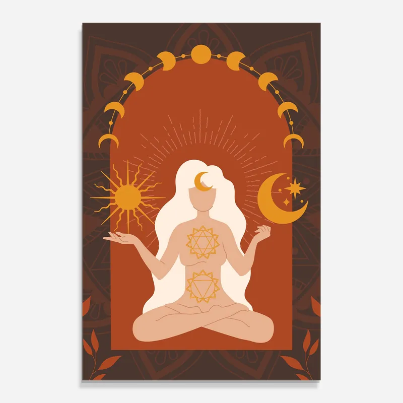 Günstig Glasbild Sun Moon Meditation
