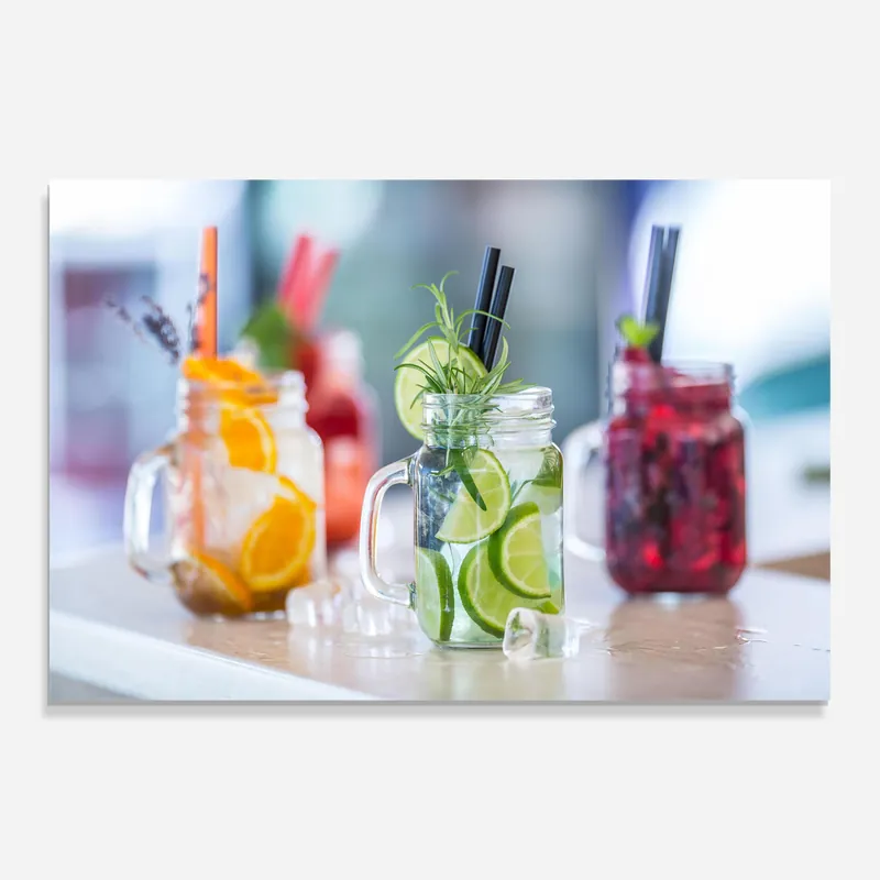 Schneller Versand Glasbild Lemonades Jars