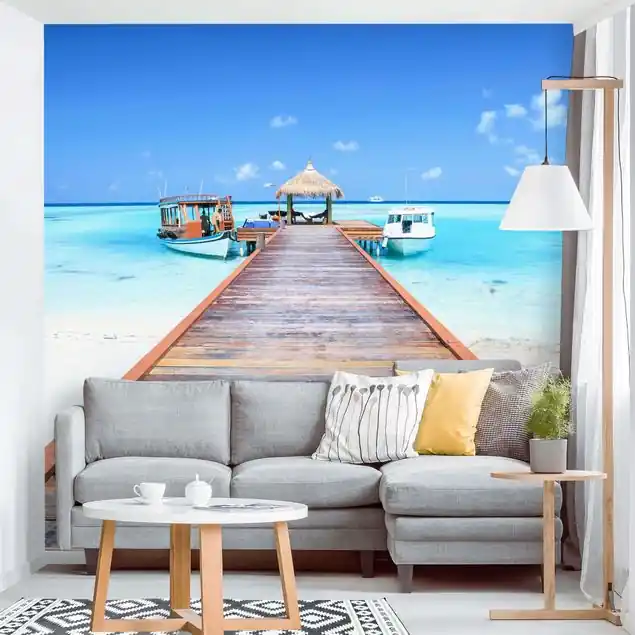 Top-Seller Steg am Meer Fototapete • Vliestapete + Kleister • hergestellt in Deutschland