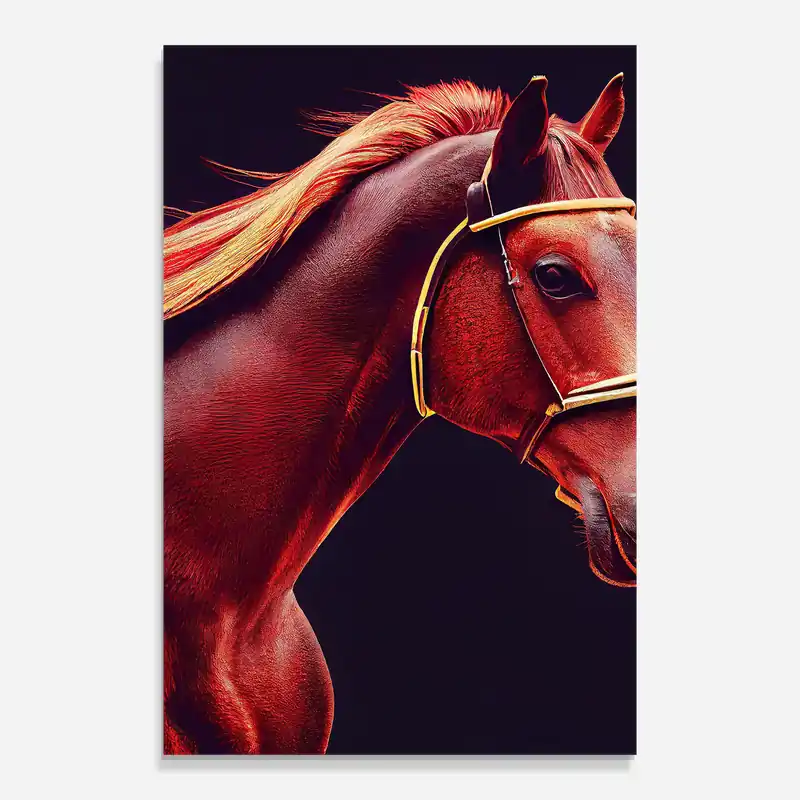 Mega-Angebot Glasbild Red Horse Portrait