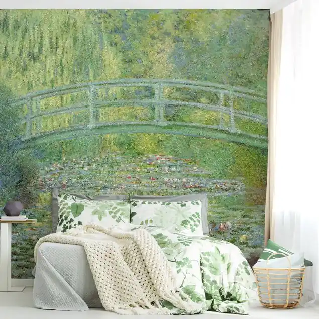 Claude Monet - Japanische Brücke Fototapete • Vliestapete + Kleister • hergestellt in Deutschland Ausverkauf